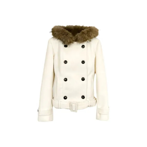 QIAOMONVHAI Light Beige + Belt Women's Coat