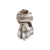 Коричневый, серый, белый, в клетку, медведь