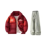 Бордовый + Желтый Грязь Джинсы с Флисовой Подкладкой