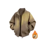 Хаки [Флисовая подкладка, экстра-большой, из ПУ (полиуретана), кожа, куртка]