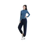 Синий комплект из двух предметов: пальто и штаны свободного кроя