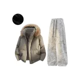 Абрикос + Светло-серый [с флисовой подкладкой]