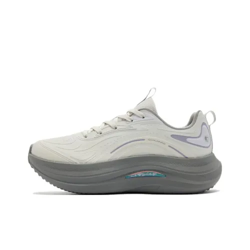 QIAODAN Star Joy Амортизирующий Slip-resistant Легкий Низкий Топ Повседневные Беговые кроссовки Женские Березовый Белый