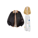 Черная+Желтая Рубашка+Белые Серые Спортивные Штаны