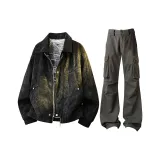 Черный [с флисовой подкладкой и утолщенный] + табачный коричневый джинсы