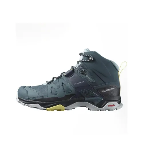 Salomon X Ultra 4 Противоскользящий Устойчивый к истиранию MID Топ Уличная обувь Женская Циановый
