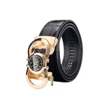 Золотистая пряжка, черный корпус, черная подошва