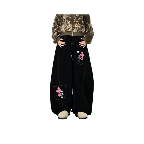 WUHA CREW Черные Унисекс Джинсы