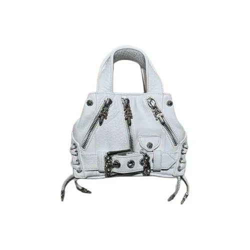 Chrome Hearts Коровья кожа Байкер Сумка Сумка Мини Женская Белая