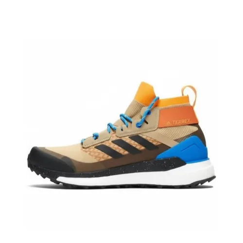 adidas Terrex FREE HIKER PRIMEKNIT Амортизация Износостойкий MID Топ Уличная обувь Унисекс Желто-коричневый