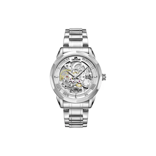 LIBER AEDON Наручные часы Механический механизм Ремешок из нержавеющей стали Белый циферблат Мужские часы