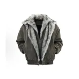 Серый пуховик "Волчий король"