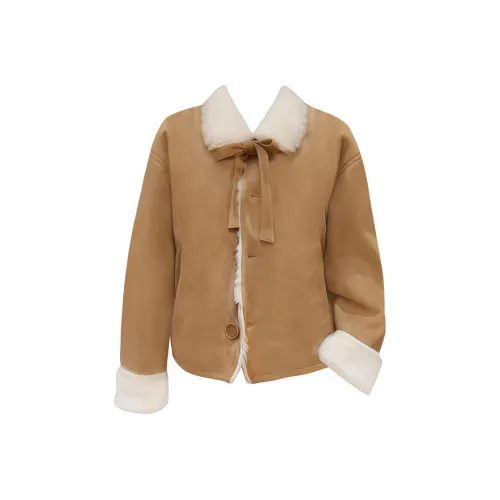 VKXOW Коричневый Женские Бархатные Куртки