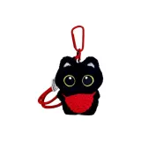 [Красная сумка через плечо + красный шнурок] Маленький черный кот