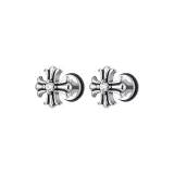 Черный крест, серьги-гвоздики [1 пара]