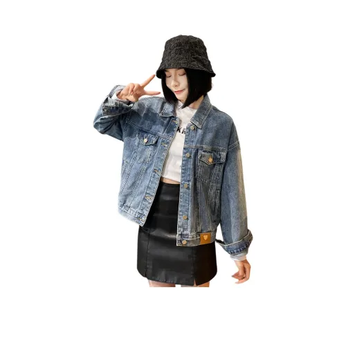 Tonlion Джинсовый синий Женская Джинсовая Куртка