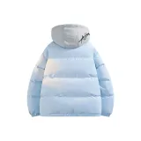 Светло-синий с серым капюшоном