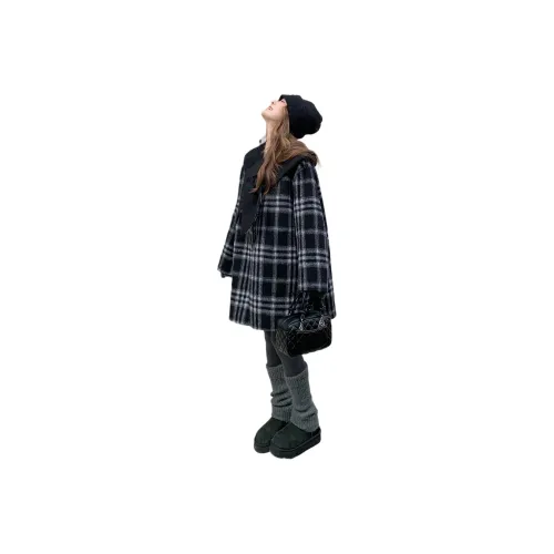 LAOYECHE Черно-белая клетка Женское пальто