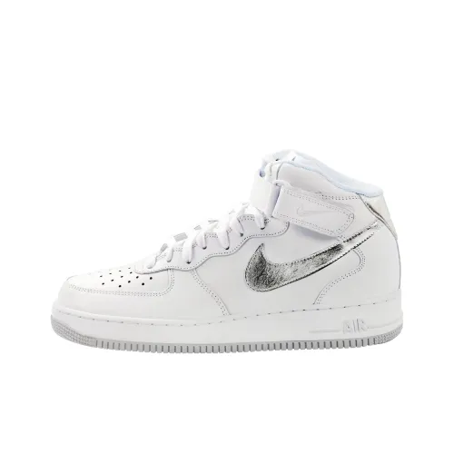 Nike Air FORCE 1 Водонепроницаемое покрытие амортизация верх кроссовки для скейтбординга унисекс белый серебристый