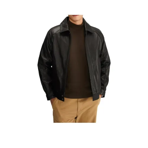 FRANBERG Черные Мужские Кожаные Куртки