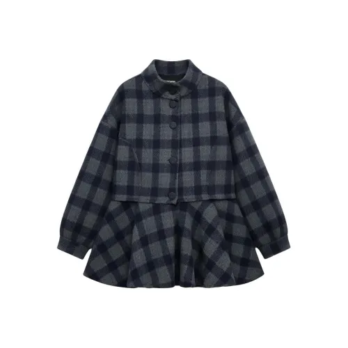 COVER TIME Темно-синий женский пальто