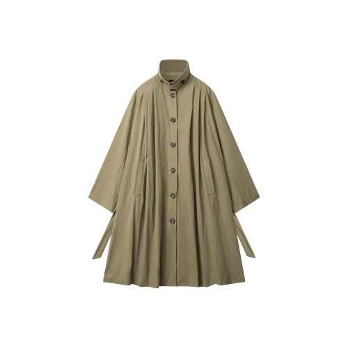 JINGBUTIAN Хаки Женская тренч-куртка