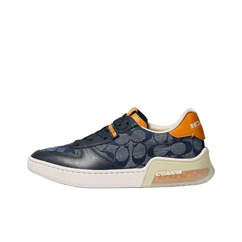 COACH CitySole Low Top Стильные Скейтбординги Женские Джинсовый синий