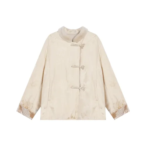 GZQJ Экрю Женское Пальто