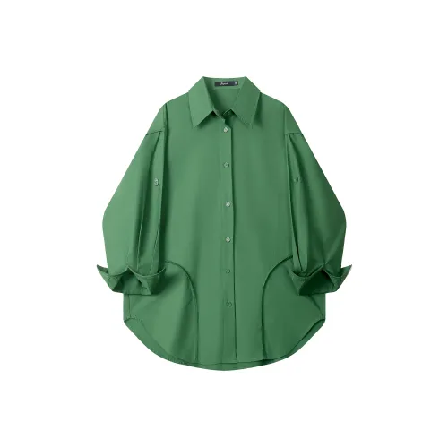 JINGBUTIAN Зеленые Женские Рубашки