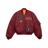 FCB/Красная хлопковая куртка [Съемный DIY тяжелый дизайн вышивки]