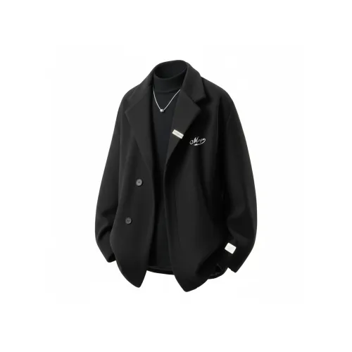 MoYu Черный Твид Хлопок Унисекс Деловые костюмы