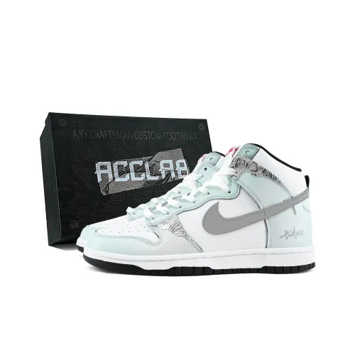Nike Dunk Abrasion Resistant визуально увеличивает рост Высокие Кроссовки для скейтбординга Мужские Серый Зеленый