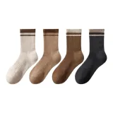 Мужской [100% хлопок, махровый, утолщенный] бежевый + кофейный + верблюжий + черный