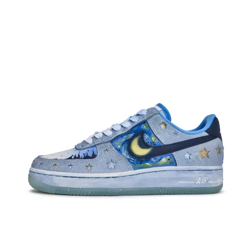 Nike Air Force 1 Скейтборд Кроссовки Низкие Топ Синий Желтый Женские