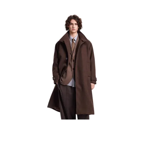 WILD LEADER Теплое Кофейное Мужское Пальто