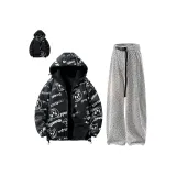 Чёрный + Белый Фотиния Серый [с флисовой подкладкой]