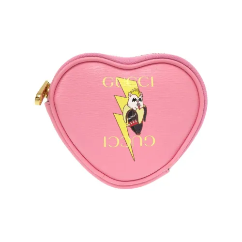 GUCCI Bananya Коллаборация Кожа Монета Кошелек Женские Розовый