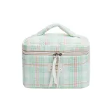 Зеленая клетчатая ведрообразная сумка 23*14,5*16