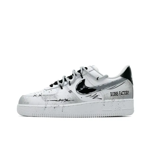 Nike Air Force 1 Туманный Ruins Legacy Low Топ Детские Скейтбординги Бело-серый Унисекс