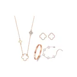 Счастливый Розовое Золото Комплект [Белый]