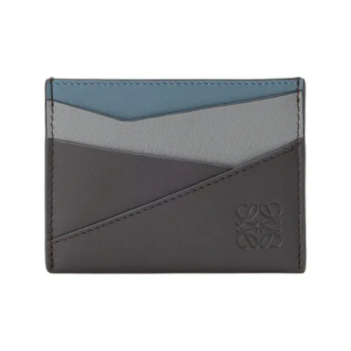 LOEWE Совместное издание Пазл Коровья кожа Картхолдер Мужской Асфальтовый серый Бурно-синий