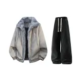 Серый + Черный Джинсы с Флисовой Подкладкой