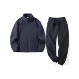 Темно-синий топ + темно-синие штаны с манжетами