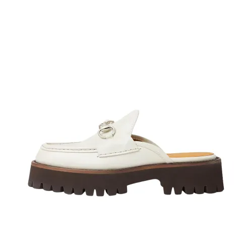 GUCCI Пряжка Horsebit Домашние тапочки Женские Белые