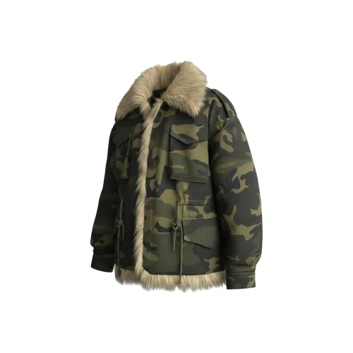 DOGANSON Зеленый камуфляж унисекс пуховики