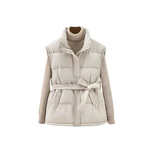 SIBAISHE Экрю Женские Жилеты