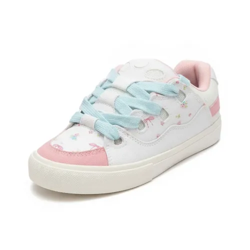 Medd Slip-resistant Abrasion-resistant Увеличивающие высоту Низкие Кроссовки для скейтбординга Женские Белые Розовые