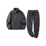 Серый топ + серые штаны с манжетами