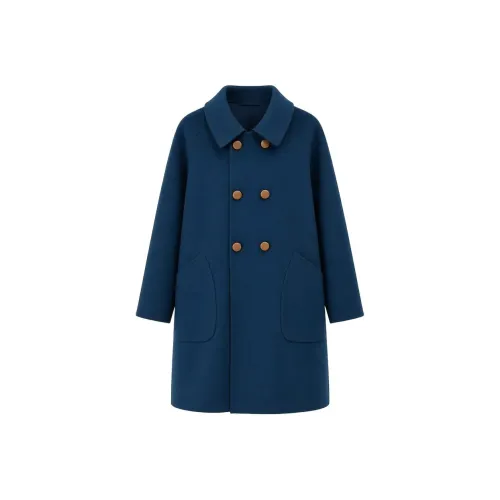 COVER TIME Темно-синий Женское пальто