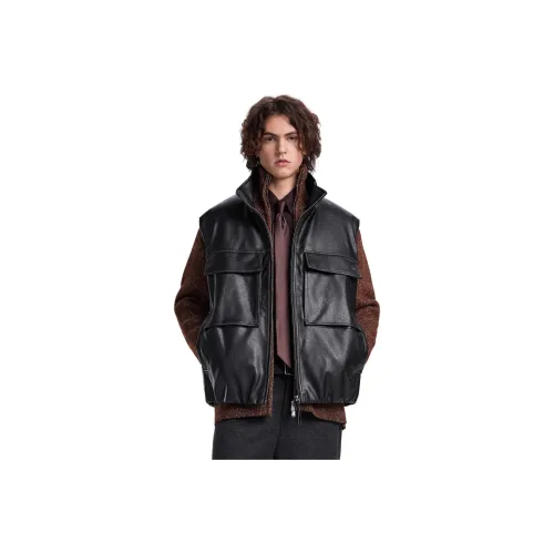 WILD LEADER Винтажный черный мужской пуховый жилет